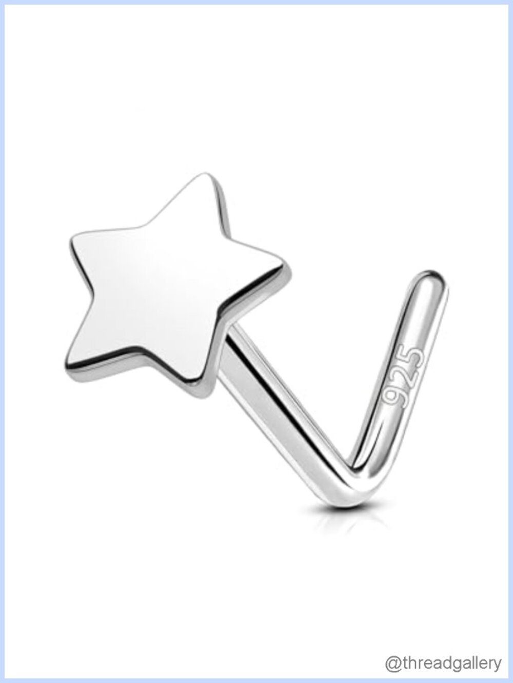 925 Sterling Silver Star Moon Heart Nose Stud 20g L Shape Piercing